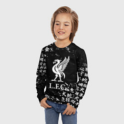 Лонгслив детский Ливерпуль японские символы, цвет: 3D-принт — фото 2