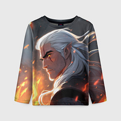 Лонгслив детский Ведьмак в аниме стиле, цвет: 3D-принт