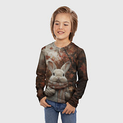 Лонгслив детский Зайчишка в шарфе, цвет: 3D-принт — фото 2
