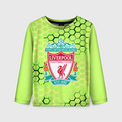 Лонгслив детский Ливерпуль кислотные соты, цвет: 3D-принт