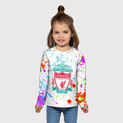 Лонгслив детский Ливерпуль неоновые брызги красок, цвет: 3D-принт — фото 2