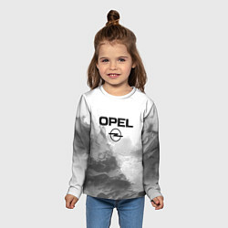 Лонгслив детский Opel на сером абстрактном фоне, цвет: 3D-принт — фото 2