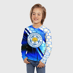 Лонгслив детский Лестер сити броня соты, цвет: 3D-принт — фото 2