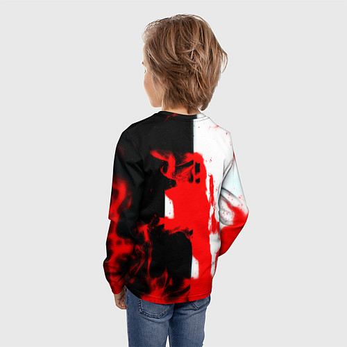 Детский лонгслив Арсенал огонь / 3D-принт – фото 4