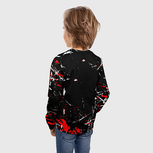 Детский лонгслив Liverpool штрихи красок / 3D-принт – фото 4