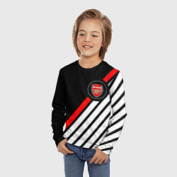 Лонгслив детский Арсенал геометрия полосы, цвет: 3D-принт — фото 2