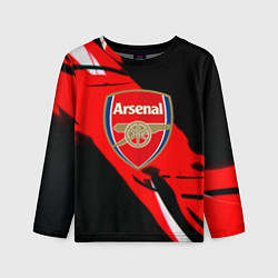 Детский лонгслив Арсенал геометрия полосы краски