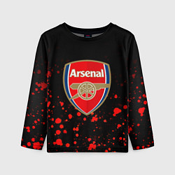Лонгслив детский Арсенал красные краски всплеск, цвет: 3D-принт