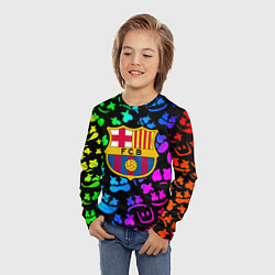 Лонгслив детский Барселона x Маршмэллоу неоновый градиент, цвет: 3D-принт — фото 2