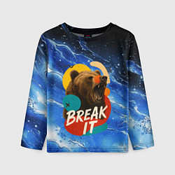 Детский лонгслив Break it злой медведь