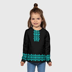 Лонгслив детский Вышиванка узорный ряд, цвет: 3D-принт — фото 2