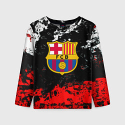 Детский лонгслив Barcelona красно белые краски