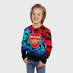 Лонгслив детский Arsenal граффити неон, цвет: 3D-принт — фото 2