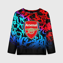 Лонгслив детский Arsenal граффити неон, цвет: 3D-принт