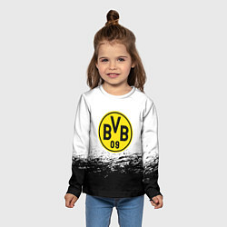 Лонгслив детский Borussia черные краски штрихи, цвет: 3D-принт — фото 2