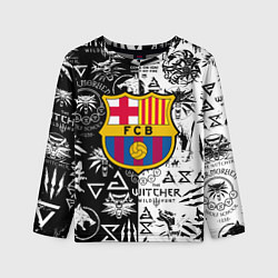 Детский лонгслив Barcelona логотипы ведьмак