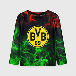 Детский лонгслив Borussia красно зеленый огонь
