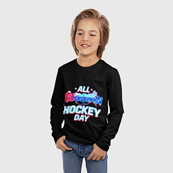 Лонгслив детский Hockey day, цвет: 3D-принт — фото 2