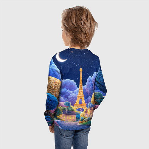 Детский лонгслив Eiffel tower / 3D-принт – фото 4