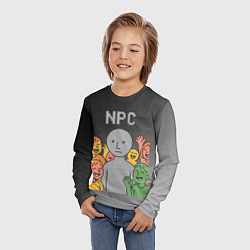 Лонгслив детский Я NPC без эмоций, цвет: 3D-принт — фото 2