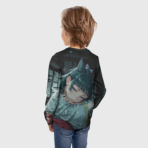 Детский лонгслив Маомао с кошачьими ушками / 3D-принт – фото 4