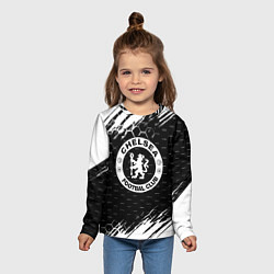 Лонгслив детский Chelsea штрихи красок текстура, цвет: 3D-принт — фото 2