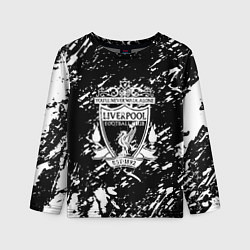 Лонгслив детский Ливерпуль белые штриха красок, цвет: 3D-принт
