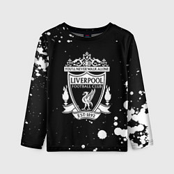 Лонгслив детский Liverpool белые текстура краски, цвет: 3D-принт