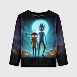 Лонгслив детский Рик и Морти в ночь на хэллоуин, цвет: 3D-принт