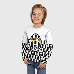 Лонгслив детский Juventus болельщики паттерн, цвет: 3D-принт — фото 2