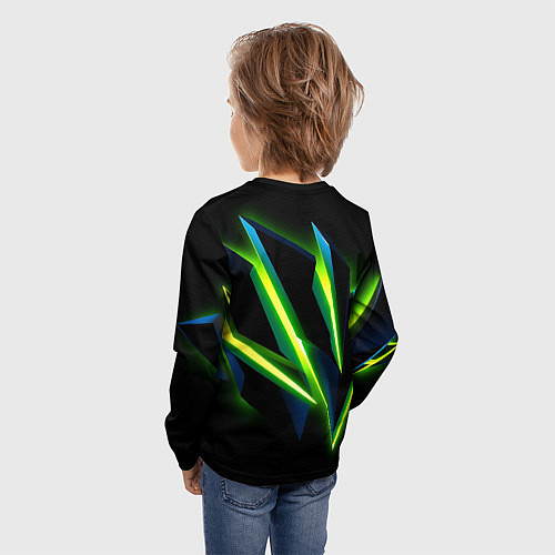 Детский лонгслив Geometric neon / 3D-принт – фото 4