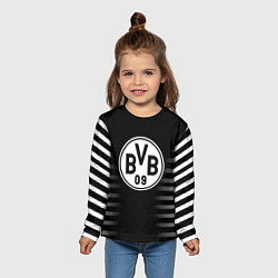 Лонгслив детский Ювентус геометрия полосы, цвет: 3D-принт — фото 2