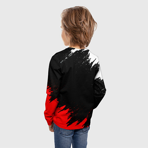 Детский лонгслив Ювентус краски текстура / 3D-принт – фото 4