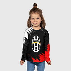 Лонгслив детский Ювентус краски текстура, цвет: 3D-принт — фото 2