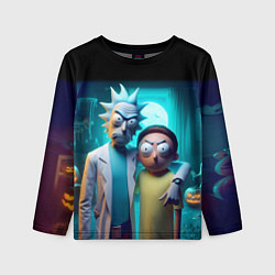Детский лонгслив Rick with Morty - halloween night