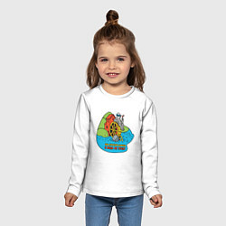 Лонгслив детский Под лежачий камень полноцветный орнамент, цвет: 3D-принт — фото 2