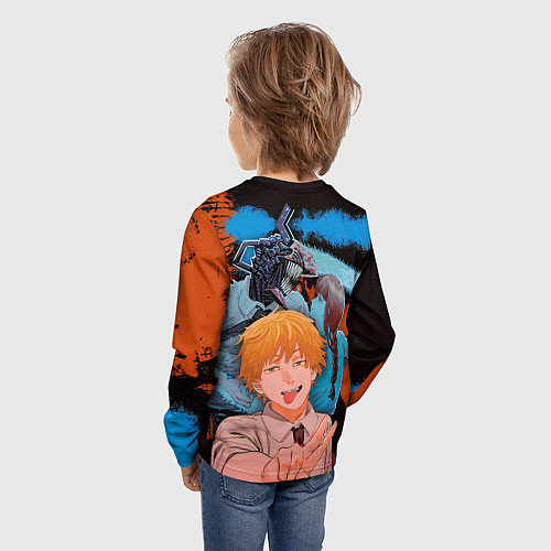 Детский лонгслив Дэндзи и Макима из Человек бензопила / 3D-принт – фото 4
