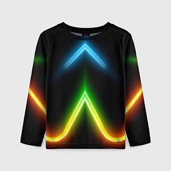 Лонгслив детский Neon multicolored lines, цвет: 3D-принт