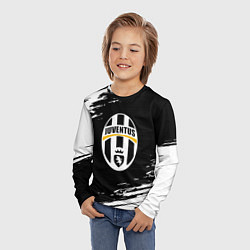 Лонгслив детский Juventus краски штрихи текстура, цвет: 3D-принт — фото 2
