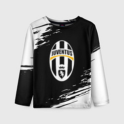 Детский лонгслив Juventus краски штрихи текстура
