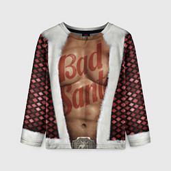 Лонгслив детский Костюм деда мороза с накаченным прессом, цвет: 3D-принт