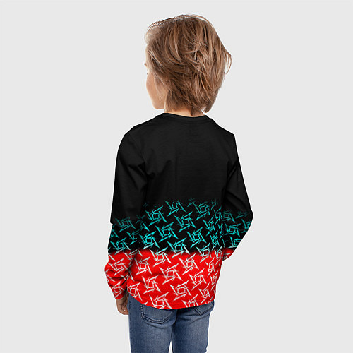 Детский лонгслив Манчестер Юнайтед ниндзя паттерн / 3D-принт – фото 4