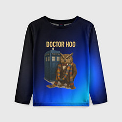 Детский лонгслив Doctor Hoo сова у телефонной будки