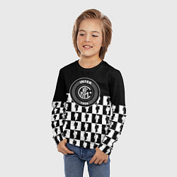 Лонгслив детский Inter люди спорт паттерн, цвет: 3D-принт — фото 2