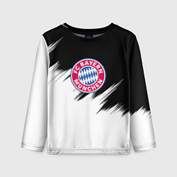 Лонгслив детский Бавария Мюнхен черно белые штрихи, цвет: 3D-принт