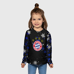 Лонгслив детский Бавария Мюнхен снежинки ночь, цвет: 3D-принт — фото 2