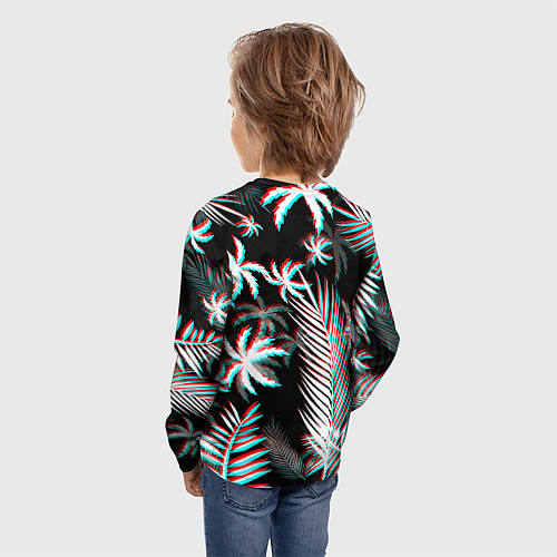 Детский лонгслив Манчестер Юнайтед тропики глитч / 3D-принт – фото 4