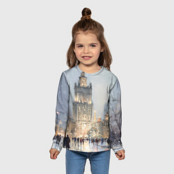 Лонгслив детский Зимняя Москва, цвет: 3D-принт — фото 2
