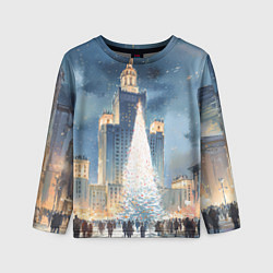 Лонгслив детский Новый год в Москве, цвет: 3D-принт