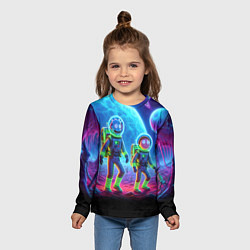 Лонгслив детский Рик и Морти на сказочной неоновой планете, цвет: 3D-принт — фото 2